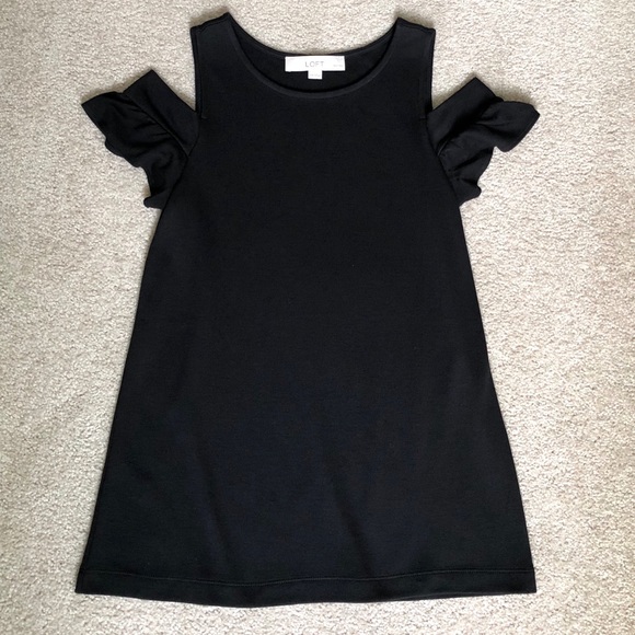 LOFT XXS Petite Black Ruffle Sleeve Top - Picture 2 of 5